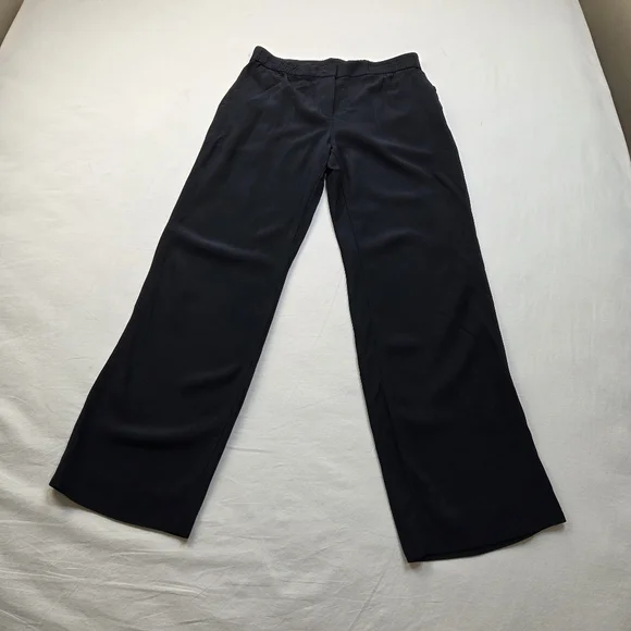 Akris Punto Women’s Navy Blue Wide Leg Pull-On Pants Size US 8 IT 44